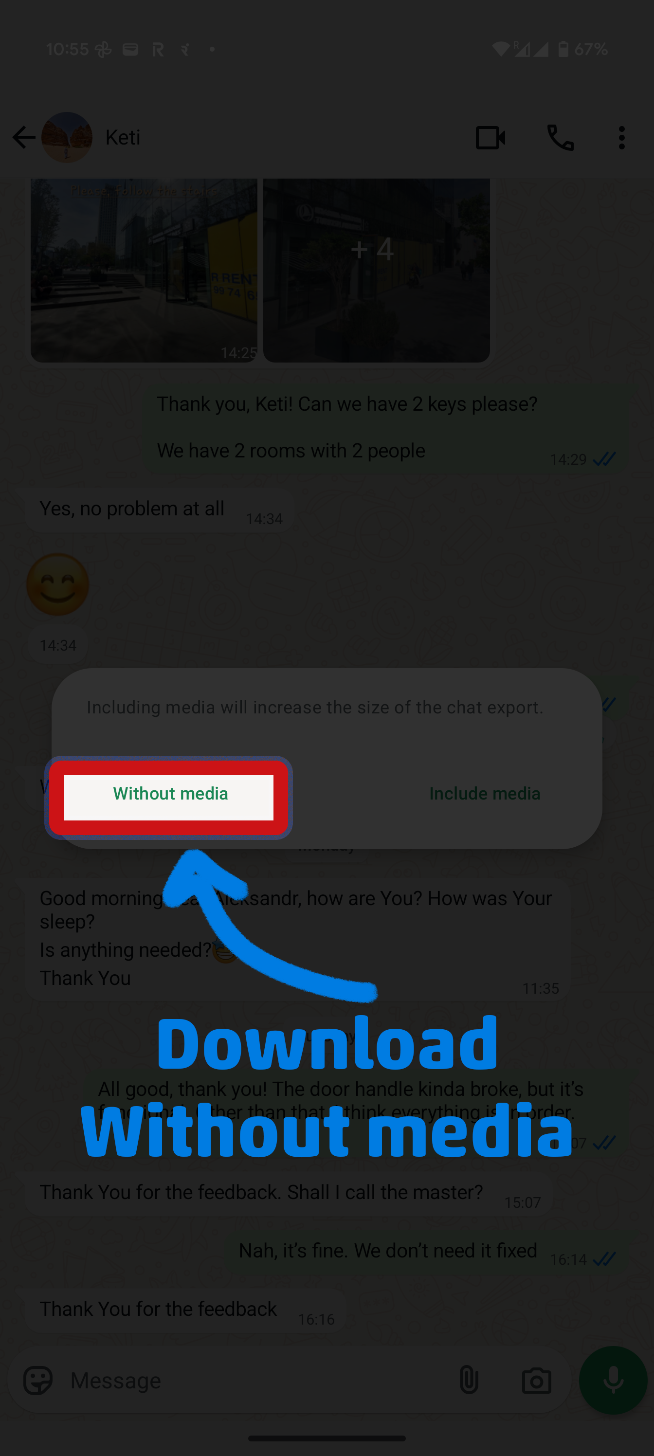 Save export file as .txt or .zip